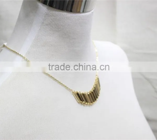 Gold Simple Pendant Necklace Goldtone Bar Connected Necklace 2016 Fashion Style Wholesale photo-4
