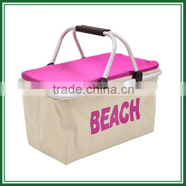 Collapsible Market Tote Insulated Picnic Basket With Cooler photo-2