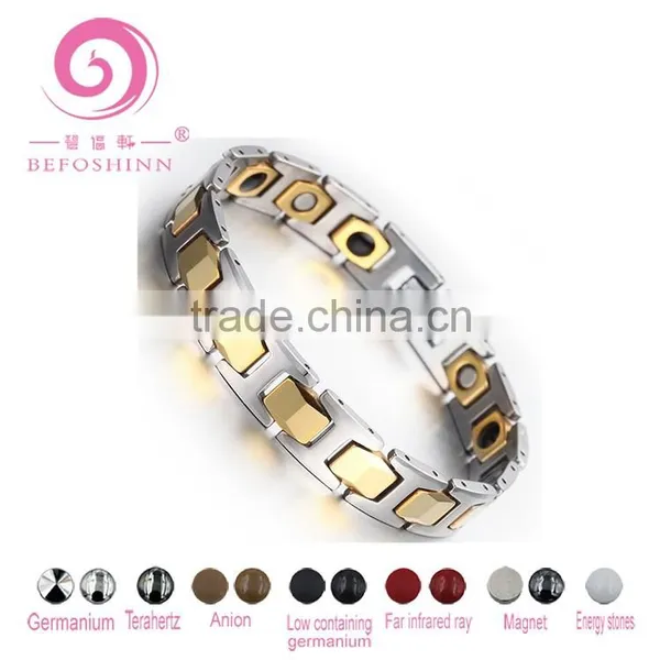 Plated Golden Tungsten Carbide Bracelets With Energy Magnetic Stone Therapy Bracelet Men