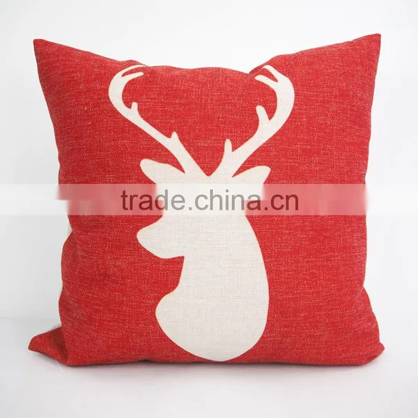 Best Quality Custom Linen/cotton Cushion Covers Throw Decorative Home Sofa Reindeer Pillow Covers