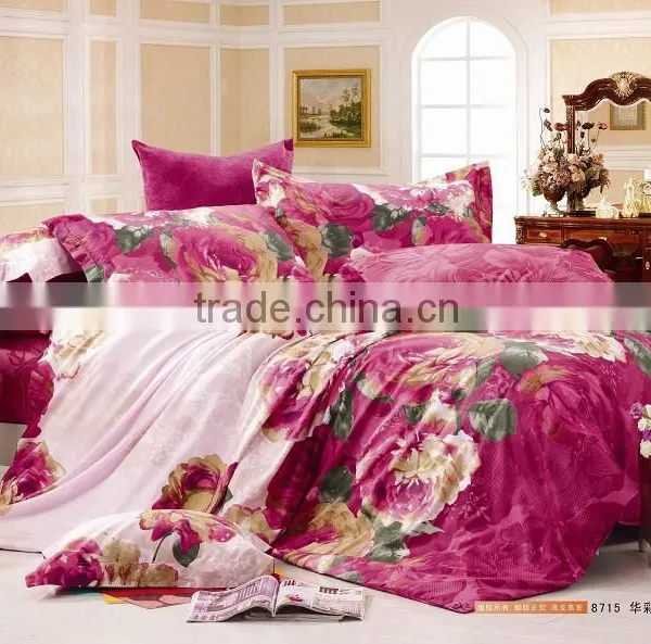 100% Cotton Nice Print 3 or 4pcs Bed Sheets Bedding Set Duvet Cover Set Bedline