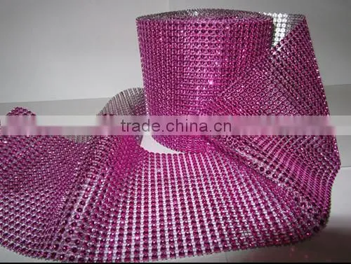 Fashion Silver Color Decorative Poly Mesh Ribbon Hot Diamante Style Ribbon Wrap Crafting Bridal photo-2