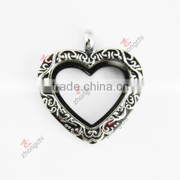 30MM Round Crystals Locket Pendant Necklace photo-3
