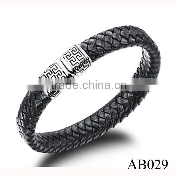 New Products 2016 Stainless Steel Custom Bracelet With PU Leather Manufacturer photo-4