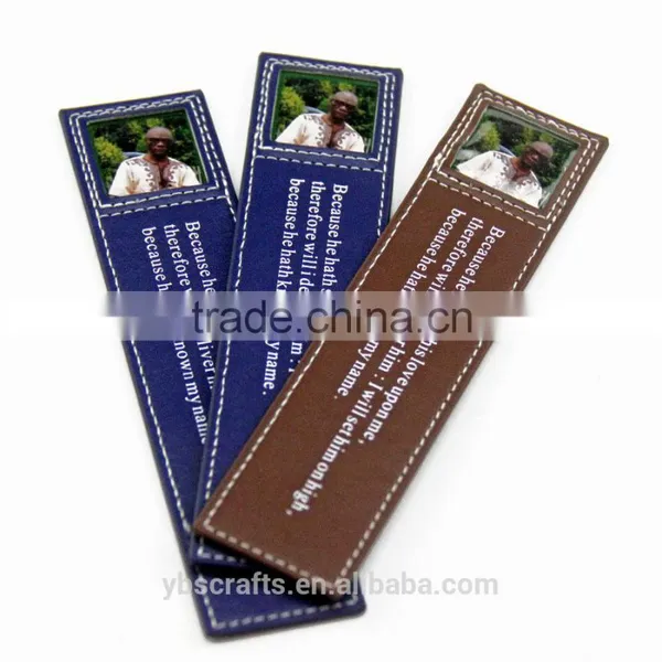 Low Price Fashion PU Leather Bookmark With Little Frame photo-3