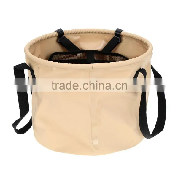 20L Folding Car Water Wash Bucket Outdoor Portable Fishing Bucket Collapsible Retractable Fishing Tackle With Hanging Mesh Bag C photo-6