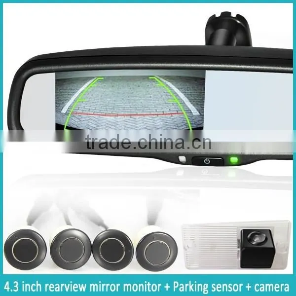 HOT SALE!!!4.3 Inch Lcd Monitor With 2 Video Input Rearview Mirror Automatic Car Parking System Near License Plate Frame photo-3