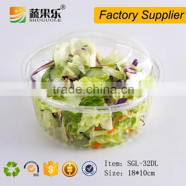 Clear Plastic Take Away Salad Bowl PET Clamshell Box for Fruit photo-2