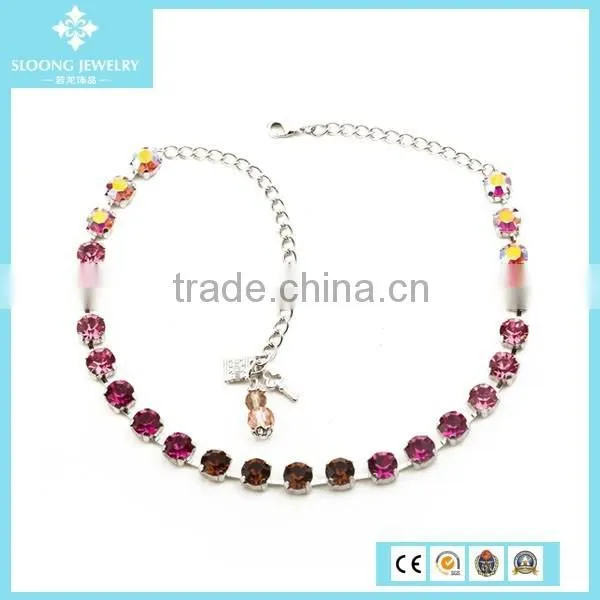New Custom Brand Quality Colorful Crystal Necklace Chain Types photo-5