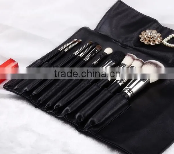 Top Grade Copper Ferrule 10pcs Private Label Makeup Brush Black, High Quality Private Label Makeup Brush Black photo-2
