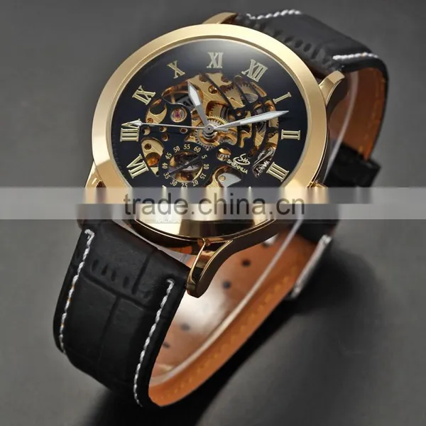 Mens Luxury Roman Dial Automatic Mechanical Stainless Steel Skeleton Sport Watch photo-3
