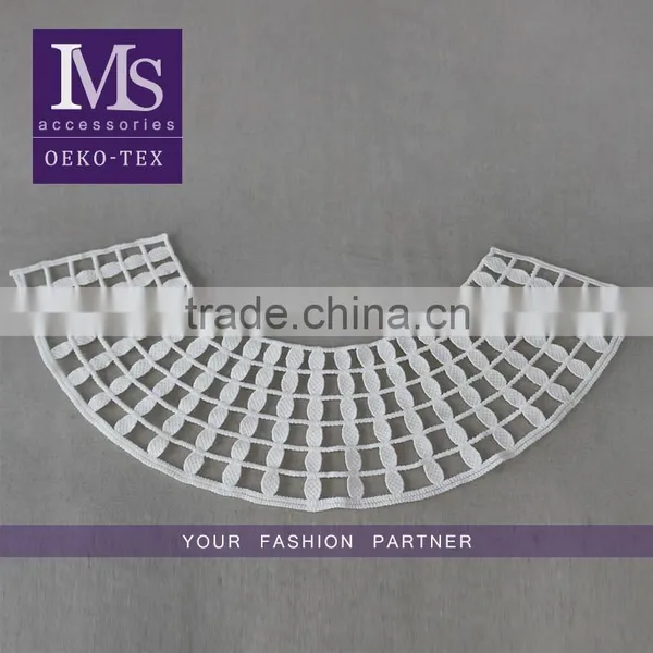 Wholesale White 100% Cotton Collar, Water Soluble Collar for Decoration Garment, Customized Colors Are Accepted