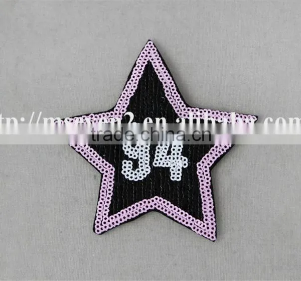 100% Fashion Design Embroidery Sequin Patch With Applique Embroidery Star Patches Three Color Design for Cloting photo-3