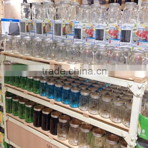 Clear Glass Food Storage Jars 32oz Glass Mason Jar Ball With Metal Lids photo-5