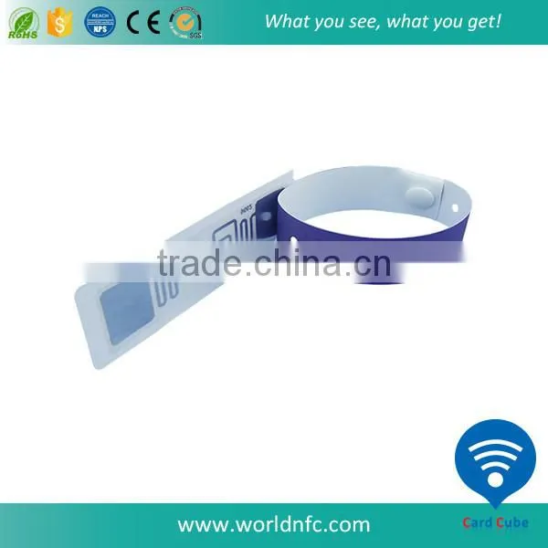 Logo Customized Coated Paper One Time Use NTAG213 RFID Wristband photo-2