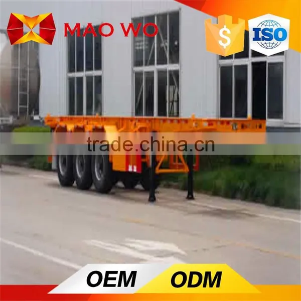 China Export 3 Axle 20ft 40ft Skeleton Container Semi Trailer for Sale photo-3