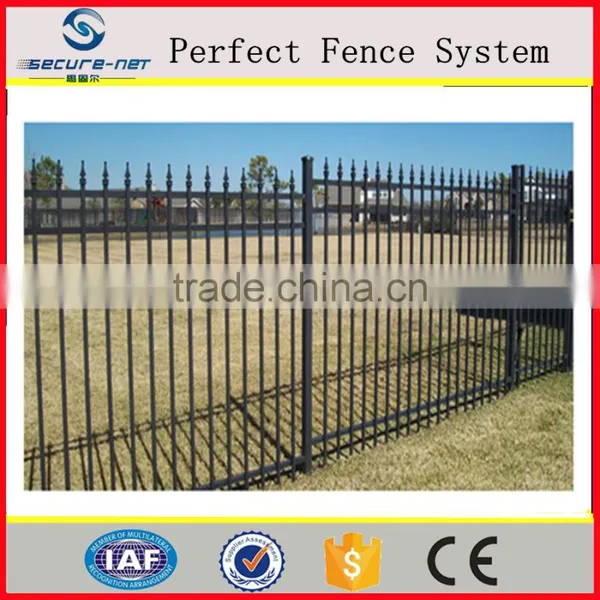 Black Powder Coated Security Backyard Metal Wrought Iron Steel Picket Fence photo-3