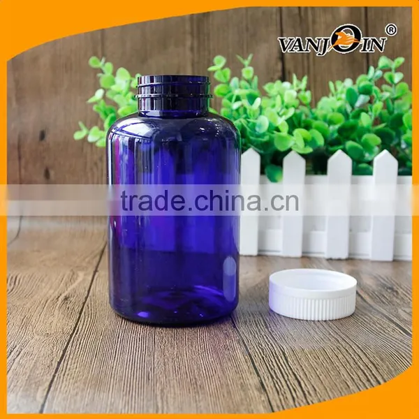500ml PET Blue Plastic Pill Boston Bottle With Child Resistant Cap photo-6
