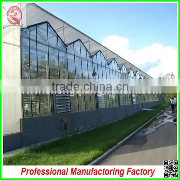 Hot Sale 9.6m Multi-span Agriculture Glass Greenhouse Grow Tent for Planting photo-5
