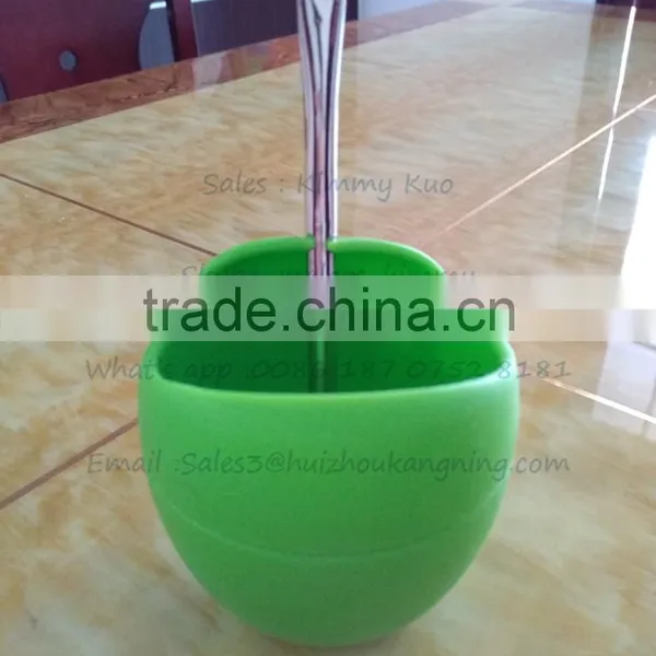 Yerba Mate Gourd With Bombilla/Silicone Drinking Cup With Straw photo-4