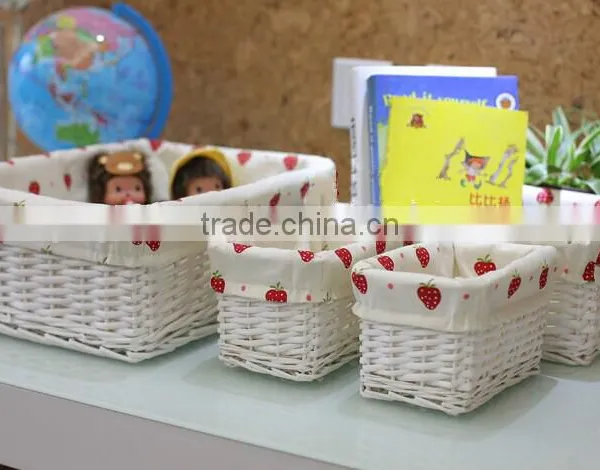 Wholesale Handmad Corner Wicker Storage Basket Wicker Office Storage Baskets White Wicker Basket photo-6