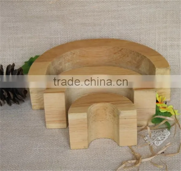 FSC Certified Arched Shape Home Decorative Wooden Single Candle Holder photo-4