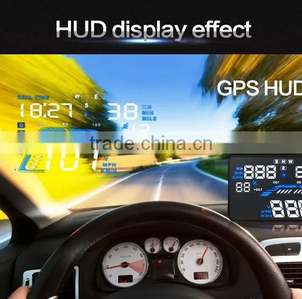 2016 Popular Multifunctional 5.5inch Head Up Display Car Speed, Mileage, Voltage Universal Vehicle GPS HUD photo-5