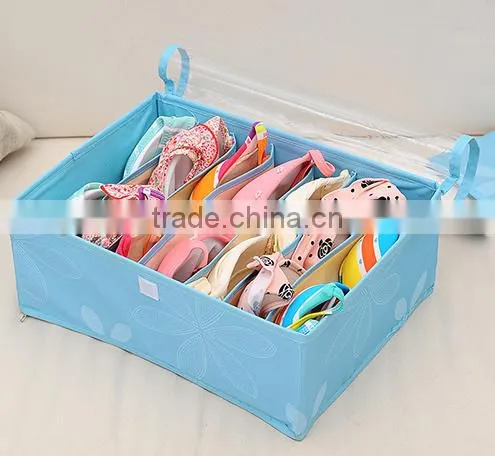 Fashion 7Lattices Oxford Fabric Socks Bra Covered Fabric Storage Box photo-3