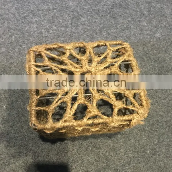 2016 Linyi New Desgin Eco-friendly Hand Woven Hemp Rope Basket photo-4