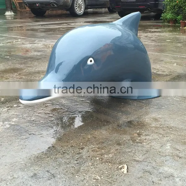 Outdoor Fiberglass Dolphin Statue photo-3