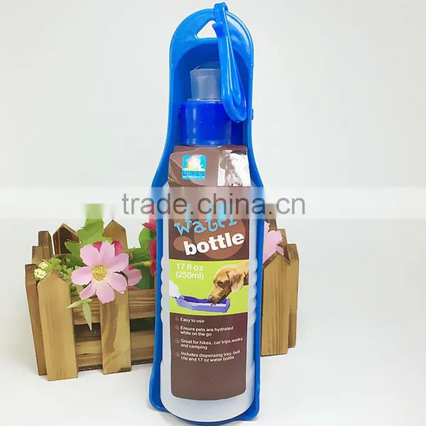 250ml Pet Automatic Feeding Bottle Outdoors Plastic Water Bottle Shaker photo-3