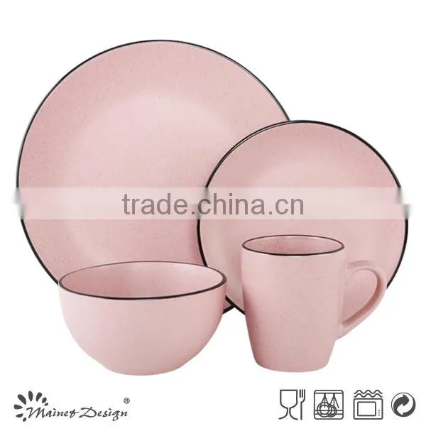 Ceramic Matt Glaze Sesame Dot Solid Color Breakfast Dinnerware Set photo-5