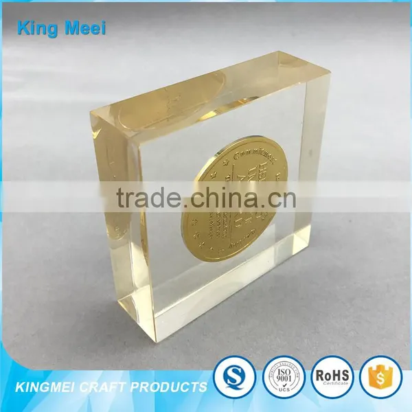 New Fashion Cheap Acrylic Desk Paperweight Acrylic Coin Case photo-3