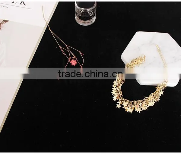 Layered Gold Tiny Stars Charms Bracelet Gold Stars Chain Bracelet photo-3