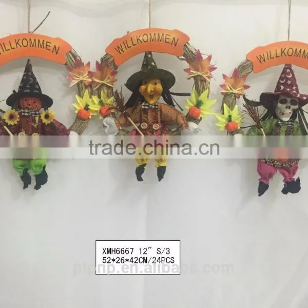 Straw and Fabric Scarecrow for Autumn and Harvest Decoration photo-3