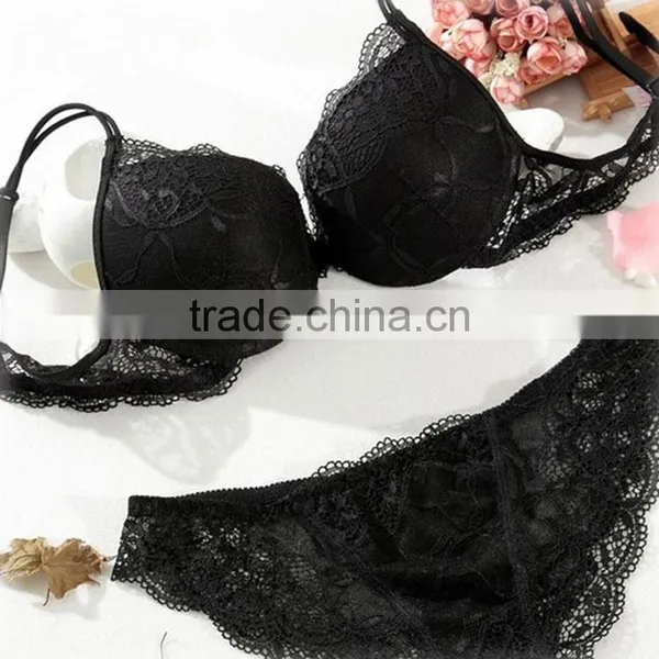 High Quality Sale Women Underwire Lace Bra and Panty Sets photo-4
