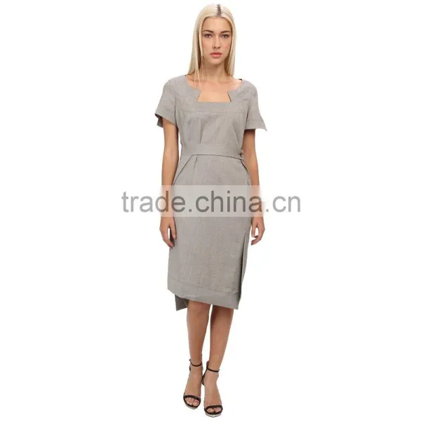 Ladies Dress Tailor Linen Dress for Cocktail Evening Party Dress