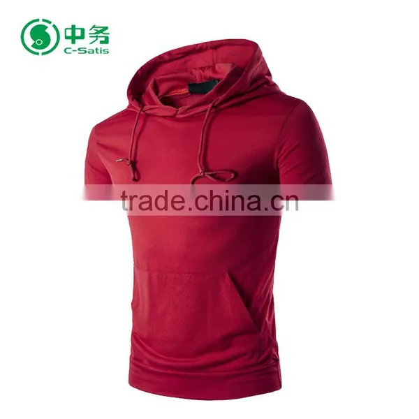 2017 Latest Design Clothing Sublimation Mens Short Sleeve Blank Pullover Hoodies photo-4