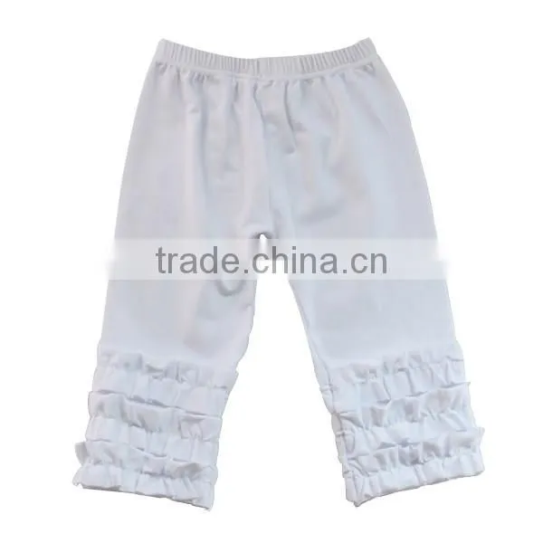 Wholesale Toddler Leggings Fitting Ruffle Boutique Girls Pants Kids Cotton Pants photo-3