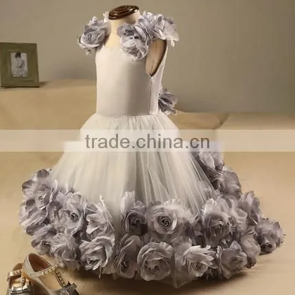 Newest Girl Wedding Dresses With Bubble Flower Girl Evenning Princess Dresses For The Piano Girls Clothing NP-G-GD905-71 photo-2