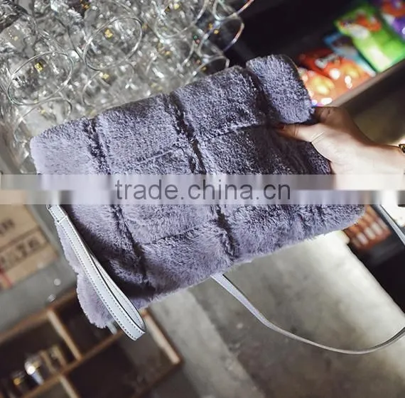 Autumn and Winter New Rabbit Fur Handbag Handbags Manufacturer in Hebei OEM Bag Factory photo-5