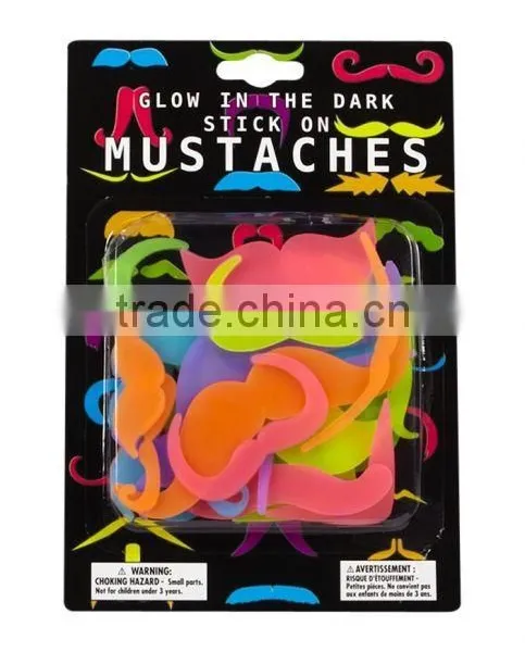 Adhesive Glow in Dark Beard Party Favor Glowing Mustache Toys photo-2