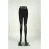 Women Sporty Cotton Spandex Leggings , Navy Blue Hue Opaque Tights