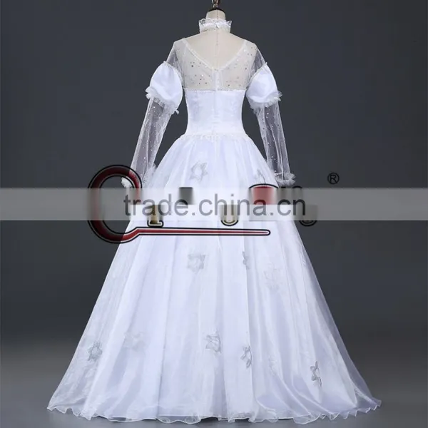 Tim Burton's Alice In Wonderland White Queen Dress Costume photo-4
