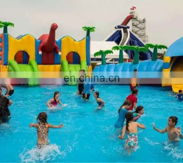 Portable Water Park Equipment , Cheap Inflatable Floating Water Park photo-2