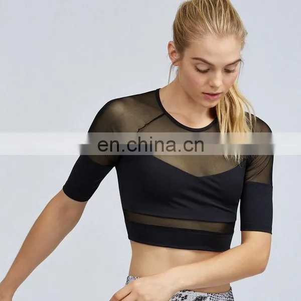 2016 Short Sleeves Custom See-through Women Rash Guard photo-2
