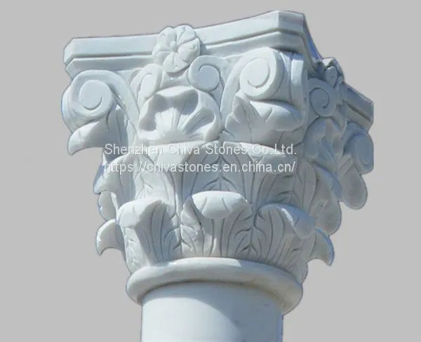 Hollow /Solid Pillars Marble Column Corinthian Capital Column