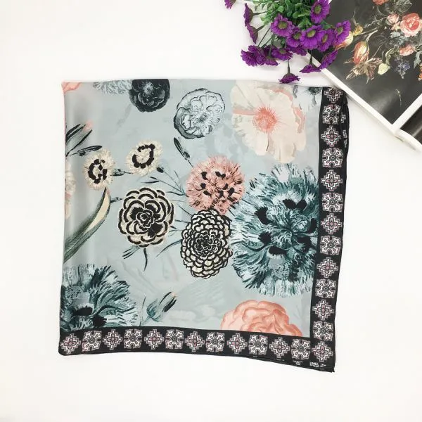 Custom Logo Design Digital Printing On Silk Scarf photo-3