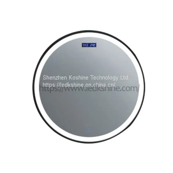 Кругловое светодиодное зеркало для ванной комнаты с Bluetooth-колонкой, встроенной светодиодной лентой и антитуманным устройством
