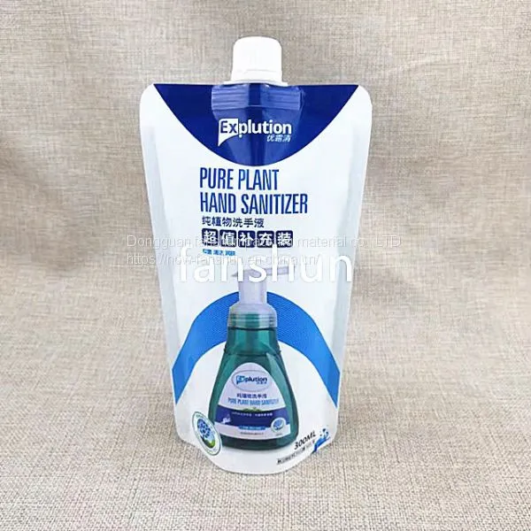 The Manufacturer Customized 450M Detergent Packaging Bag Car Washing Crystal Bag Standing With Nozzle 500ml Detergent Bag
